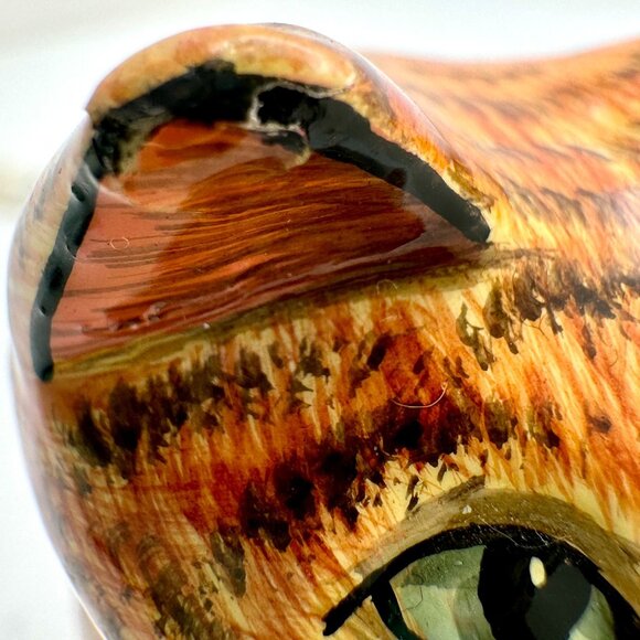 Hand-Painted Ceramic Striped Cat Figurines Set Of 2 Handmade In Kashmir Gift - Picture 2 of 14